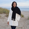 Black Pashmina | Drew Super Soft Large Special Occasion Wrap with Tassels
