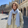 Striped Scarf | Clara Blue and White Large Soft Light Weight Scarf or Sarong