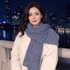 Striped Scarf | Clara Navy Blue and White Large Soft Light Weight Scarf or Sarong