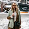 Striped Scarf | Clara Sage Green and Cream Large Soft Light Weight Scarf or Sarong