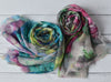Abstract Floral Scarf | Hannah Brush Stroke Watercolour Pink Green Grey Wrap