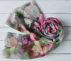Abstract Floral Scarf | Hannah Brush Stroke Watercolour Pink Green Grey Wrap