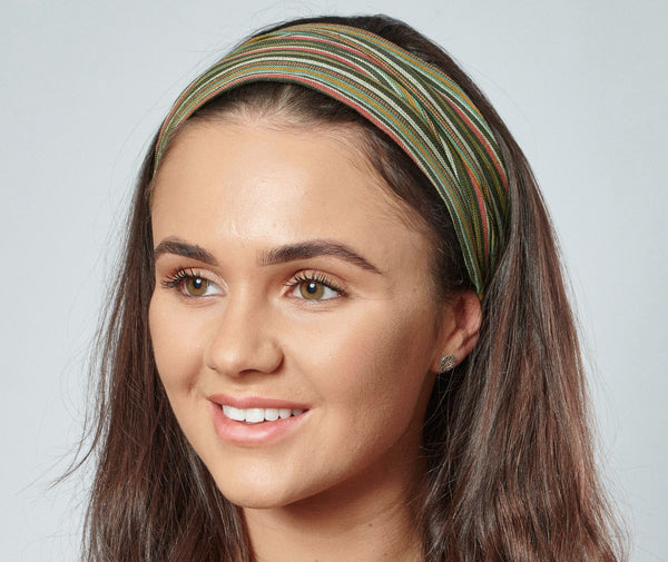 Green Striped Headband | Ziggy Nepalese Cotton Bandana