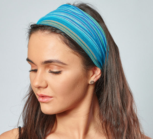 Blue Striped Headband | Ziggy Nepalese Cotton Bandana