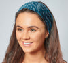 Batik Headband for Women Hand Printed and Dyed Batik Cotton Bandana in Teal Blue
