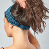 Batik Headband for Women Hand Printed and Dyed Batik Cotton Bandana in Teal Blue