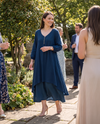 Teal Blue Layered Dress | Chelsea Loose Fitting Dress with Front Button Detail