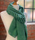 Striped Scarf | Clara Mint & Forest Green Large Soft Light Weight Scarf or Sarong