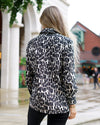 Black Cream & Gold Print Shirt | Elisha Classically Cut Shirt with Deep Cuffs