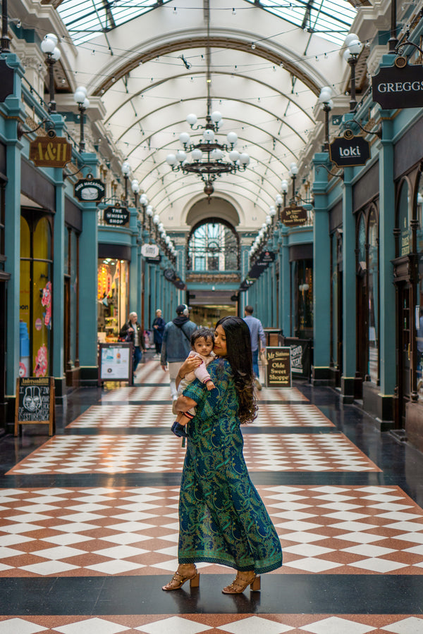 Siobhan Kaftan | Jade & Blue Lightweight Paisley Print Maxi Dress
