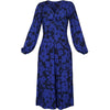 Blue Floral Print Dress | Wanda Twisted Front Soft Jersey Midi Dress