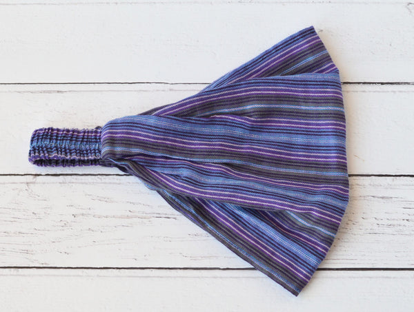 Purple Striped Headband | Ziggy Nepalese Cotton Bandana