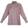 Brown & White Hearts Print Shirt | Elisha Classically Cut Shirt with Deep Cuffs