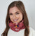 Burnt Orange Floral Snood | Esme Loose Fit Neck Warmer with Soft Brushed Fleecy Back