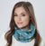 Snood | Esme Teal Blue Printed Jersey Loose Fit Neck Warmer with Soft Brushed Fleecy Back