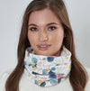 Ivory Floral Snood | Esme Loose Fit Neck Warmer with Soft Brushed Fleecy Back