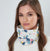 Ivory Floral Snood | Esme Loose Fit Neck Warmer with Soft Brushed Fleecy Back