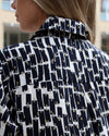Black Cream & Gold Print Shirt | Elisha Classically Cut Shirt with Deep Cuffs