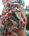 Sample Dress | Kayleigh Floral Dress with Deep Vee Neck & Open Back Bodice | Size UK 10-12
