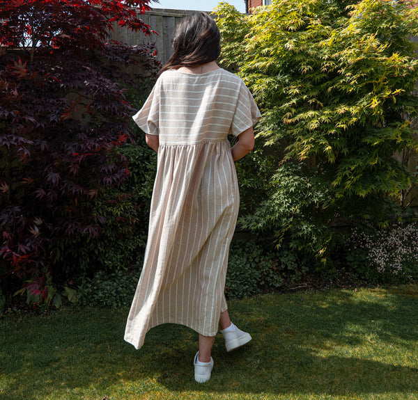 Beige Stripe Dress | Martina Relaxed Oversized Limited Edition Dress