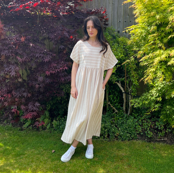 Beige Stripe Dress | Martina Relaxed Oversized Limited Edition Dress