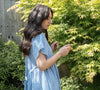 Blue Check Dress | Martina Short Sleeve Cotton Gingham Seersucker Oversized Dress