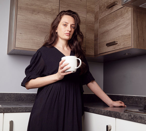 Black Wrap Dress | Molly Semi-Sheer Viscose Dobby Dress