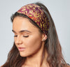 Cotton Headband Hand Printed and Dyed Batik Woven Cotton Bandana Purple Red Yellow
