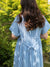 Blue Check Dress | Martina Short Sleeve Cotton Gingham Seersucker Oversized Dress