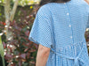 Blue Check Dress | Martina Short Sleeve Cotton Gingham Seersucker Oversized Dress