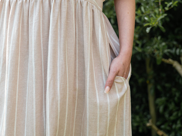 Beige Stripe Dress | Martina Relaxed Oversized Limited Edition Dress