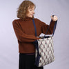Tote Bag Canvas Lined Blue Red & White Art Nouveau Print Shoulder Bag