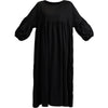 Gathered Relaxed Dress with 3/4 Sleeves | Rosie Black Linen Blend Dress