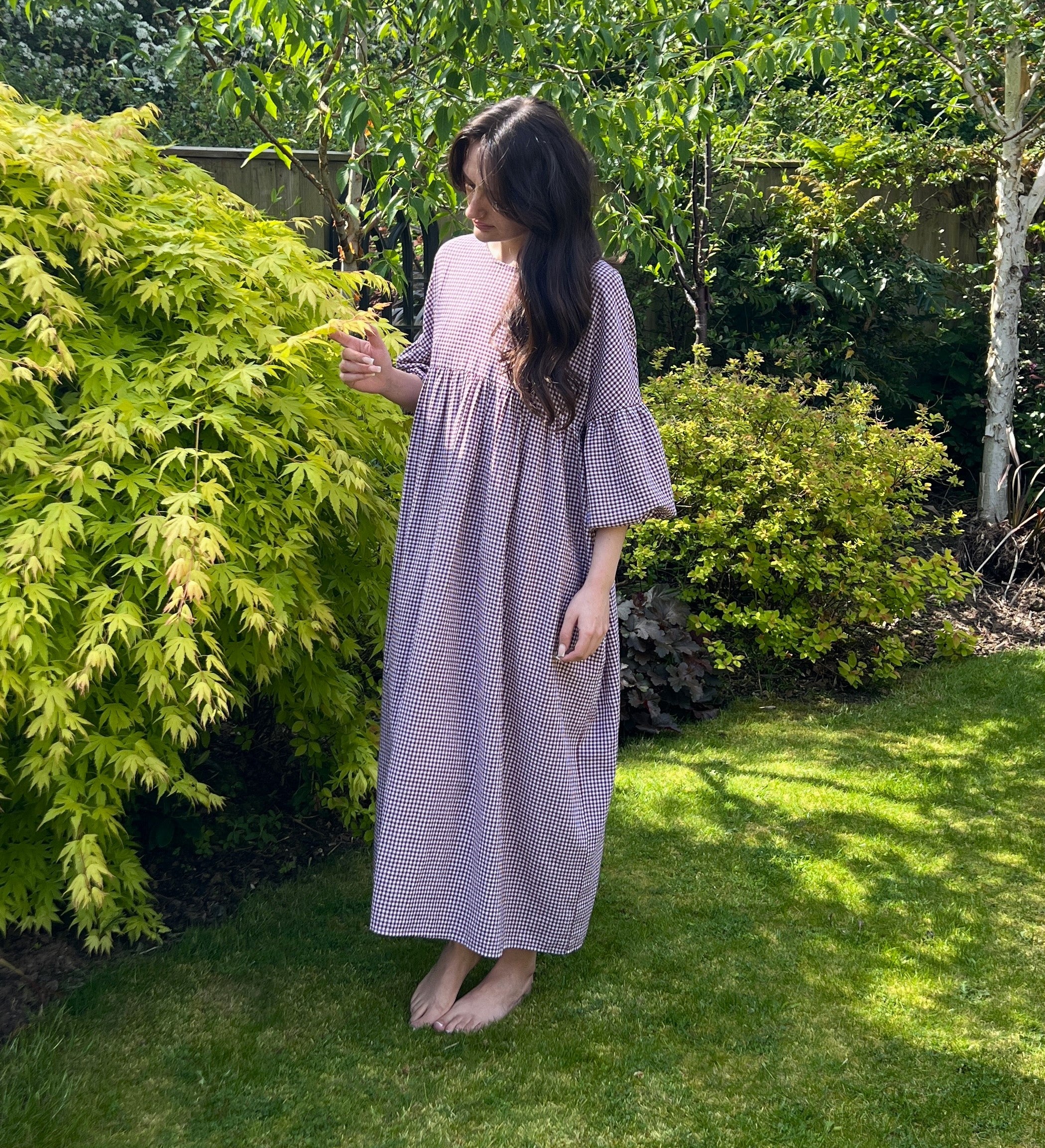 oversized check dress Womens Tiny Big Sister Big Check Dress by Tinycottons on DLK 34 / Green