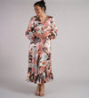 Sample Dress | Silky Floral Long Sleeve Dress with Empire Waistline | Size UK 10-12
