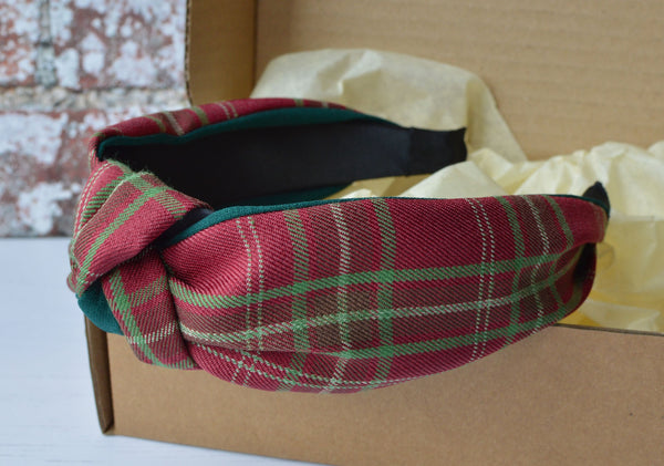 Tartan Headband | Lucy Twisted Knot Plaid Alice Band