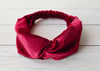 Magenta Red Velour Velvet Headband | Tess Twisted Knot Bandana