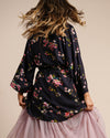 Black & Pink Kimono | Coco Cherry Blossom Print Robe