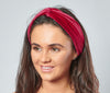 Magenta Red Velour Velvet Headband | Tess Twisted Knot Bandana