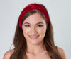 Magenta Red Velour Velvet Headband | Tess Twisted Knot Bandana
