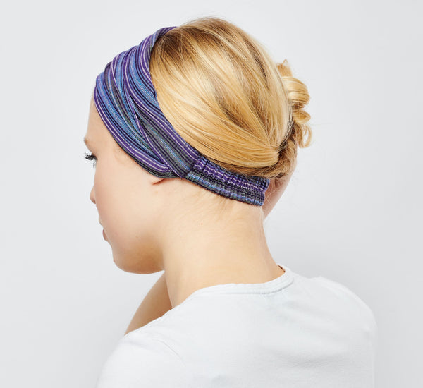 Purple Striped Headband | Ziggy Nepalese Cotton Bandana