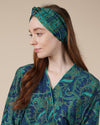 Jade & Blue Headband | Abi Silky Paisley Twisted Knot Hairband