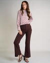 Brown & White Hearts Print Shirt | Elisha Classically Cut Shirt with Deep Cuffs