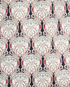Tote Bag Canvas Lined Blue Red & White Art Nouveau Print Shoulder Bag
