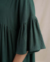 Bottle Green Dress | Rosie Gathered Waist Relaxed Fitting Dress