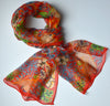 Aria | Silk Scarf - William Morris Strawberry Thief, Red