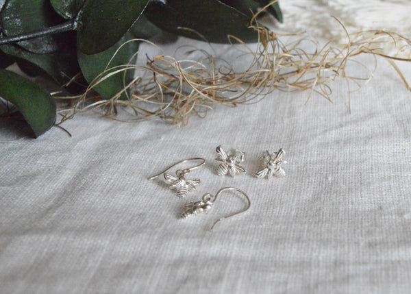 Sterling Silver Bee Earrings