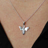 Bee Necklace Small Sterling Silver Bumble Bee Charm Pendant