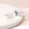 Butterfly Earrings Dainty Small Sterling Silver Minimalist Studs