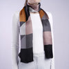 Aria | Silk Charmeuse Scarf - Mustard & Black Block Pinstripe